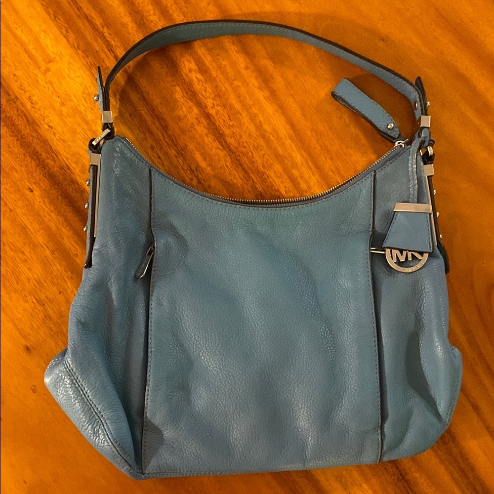 Sold Out Michael Kors Blue Hobo Bag with Slouchy Silhouette Awesome Condition